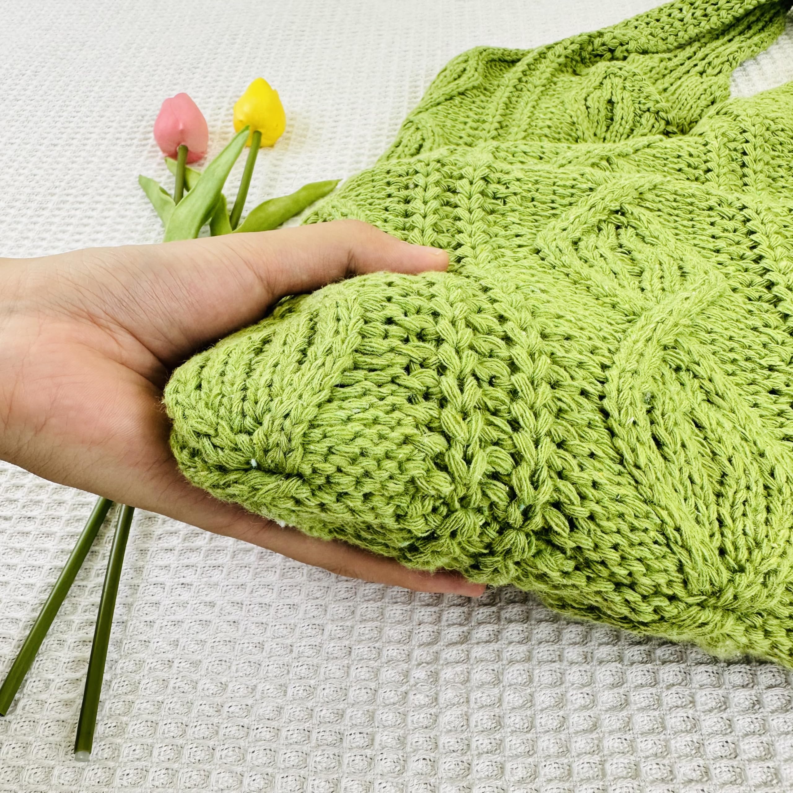 Stylish Women's Crochet Shoulder Tote Bag - Large Knitted Handbag for Shopping, Beach & Daily Use | Aesthetic Boho Purse for Women | Perfect Gift Idea
