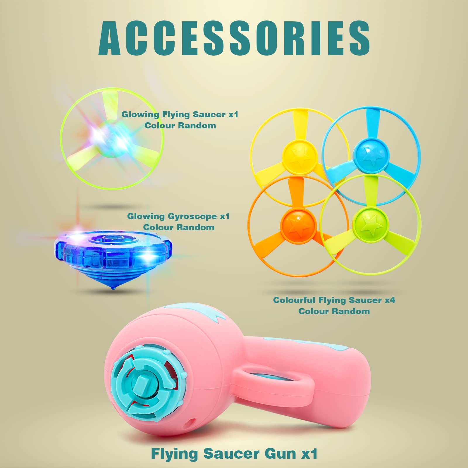 Interactive LED Cat Fetch Toy with Light-Up Spinning Top & 4 Propellers - Flying Disc Toy for Training, Hunting & Chasing - Perfect for Indoor Play & Exercise (Pink)