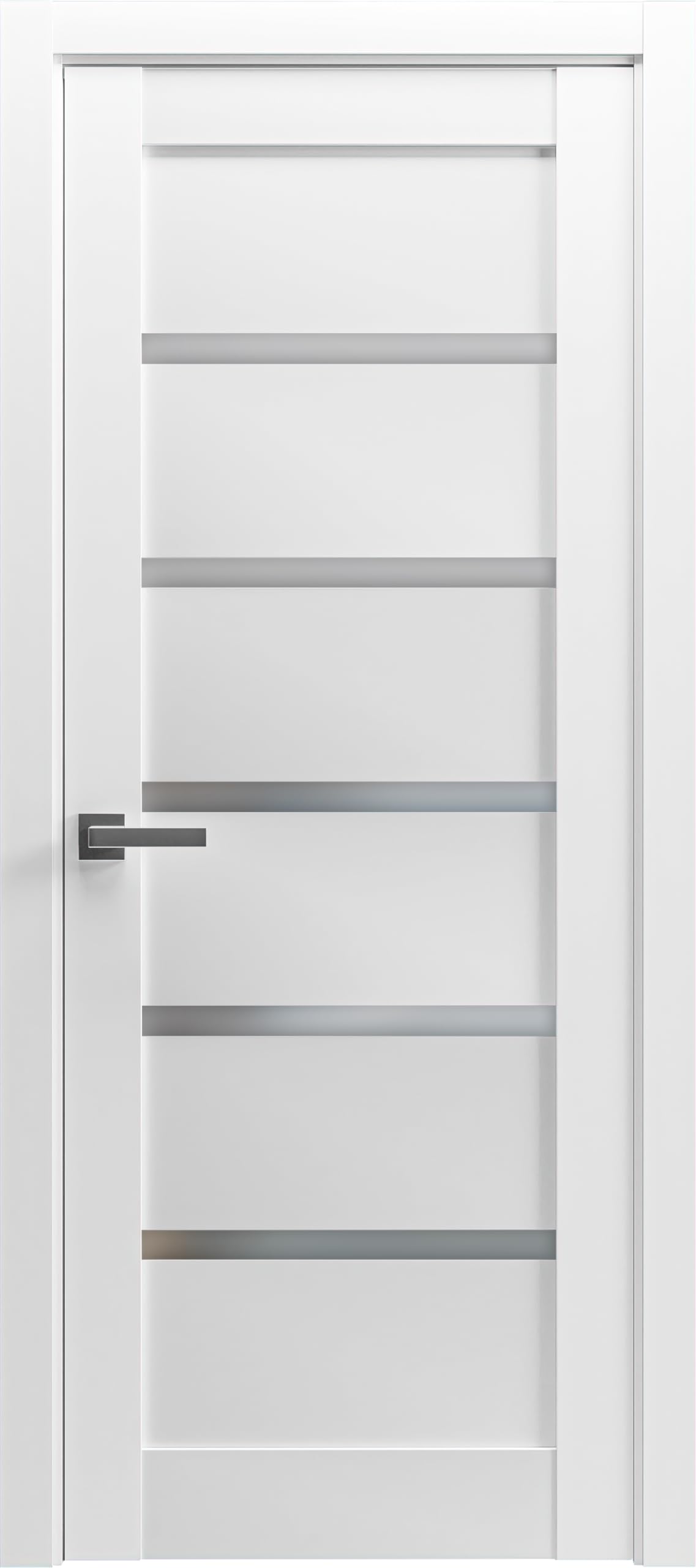 SARTODOORS Pantry Kitchen Lite Door with Hardware - Quadro 4117 White Silk Frosted Opaque Glass Sample | Modern Cabinet Door for Kitchen, Bathroom & Laundry Room | Perfect for Home Renovation & Interior Design Projects