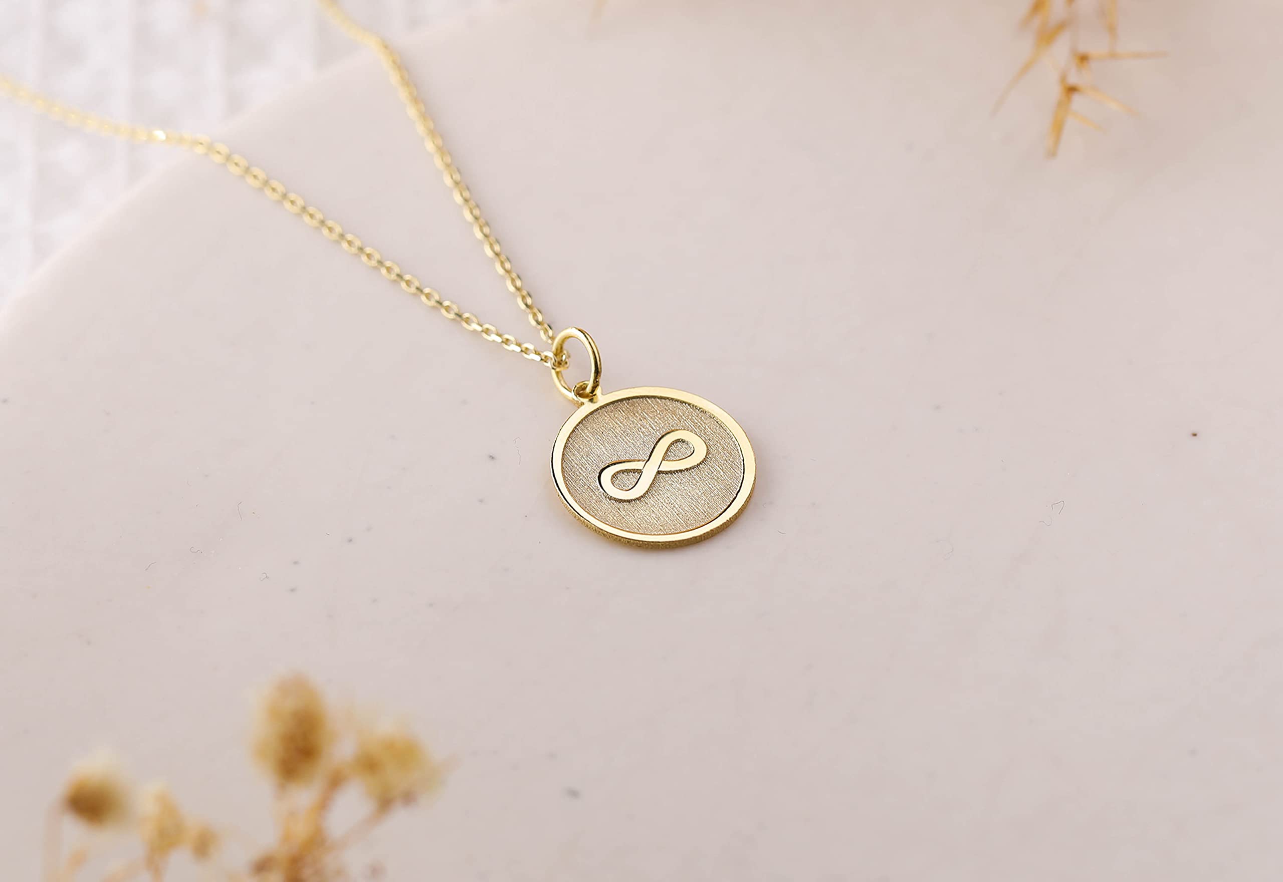 14K Gold Infinity Necklace - Personalized Name Pendant with Figure Eight Charm | Romantic Gift for Anniversary, Valentine's Day & Everyday Wear