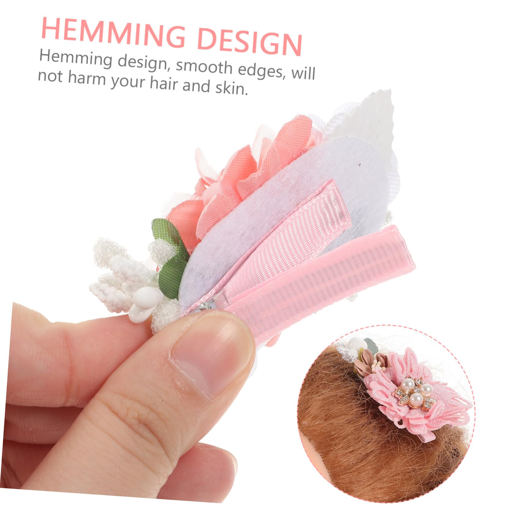 15 Pcs Floral Hair Clips for Girls - Elegant Hair Bows & Barrettes with Ribbon Flowers - Perfect for Weddings, Parties & Everyday Hair Accessories