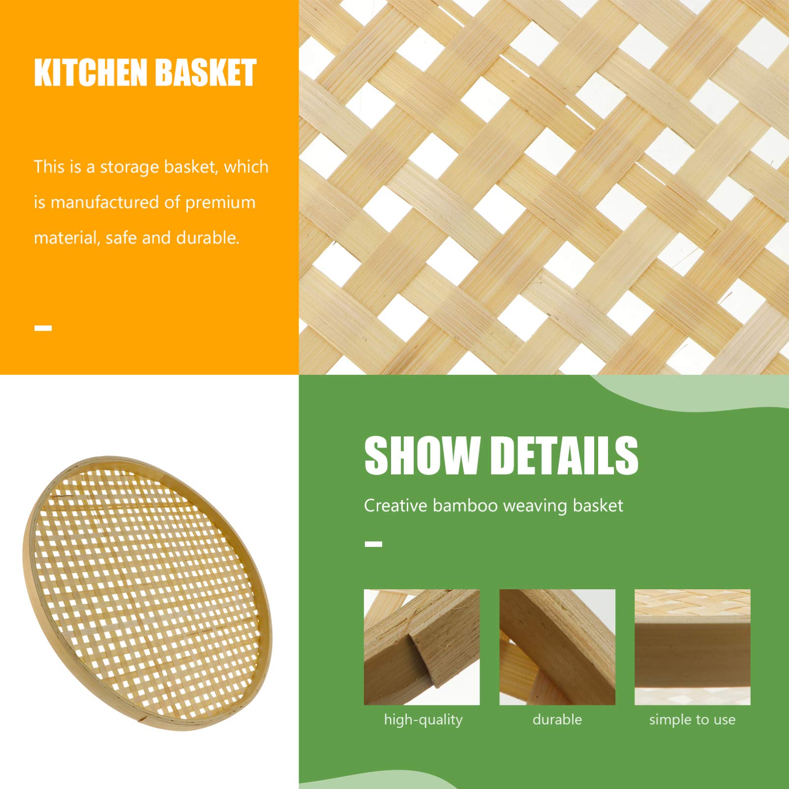 Eco-Friendly Bamboo Weaving Snack Tray & Candy Box - Multipurpose Fruit Basket, Snack Holder, Candy Container for Parties, Picnics, Home Decor & Kitchen Storage