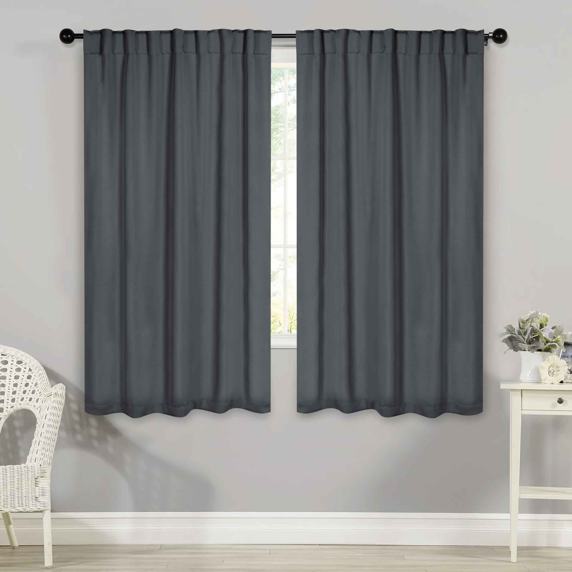 Premium Blackout Curtains for Bedroom - Thermal Insulated Room Darkening Drapes with Back Tabs (Set of 2 Panels) - Perfect for Home Theater, Nursery & Shift Workers