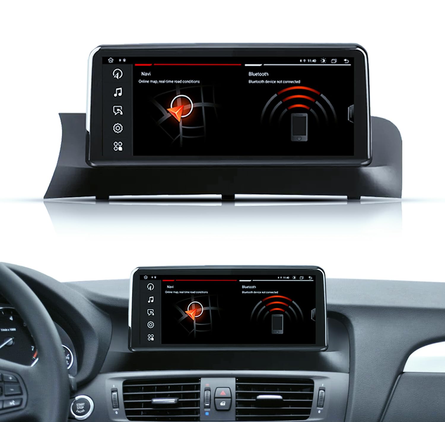 Android 13 Wireless CarPlay Stereo for BMW X3 F25 X4 F26 (2011-2013) | CIC System GPS Navigation Head Unit with DSP | Perfect for Commuting & Road Trips