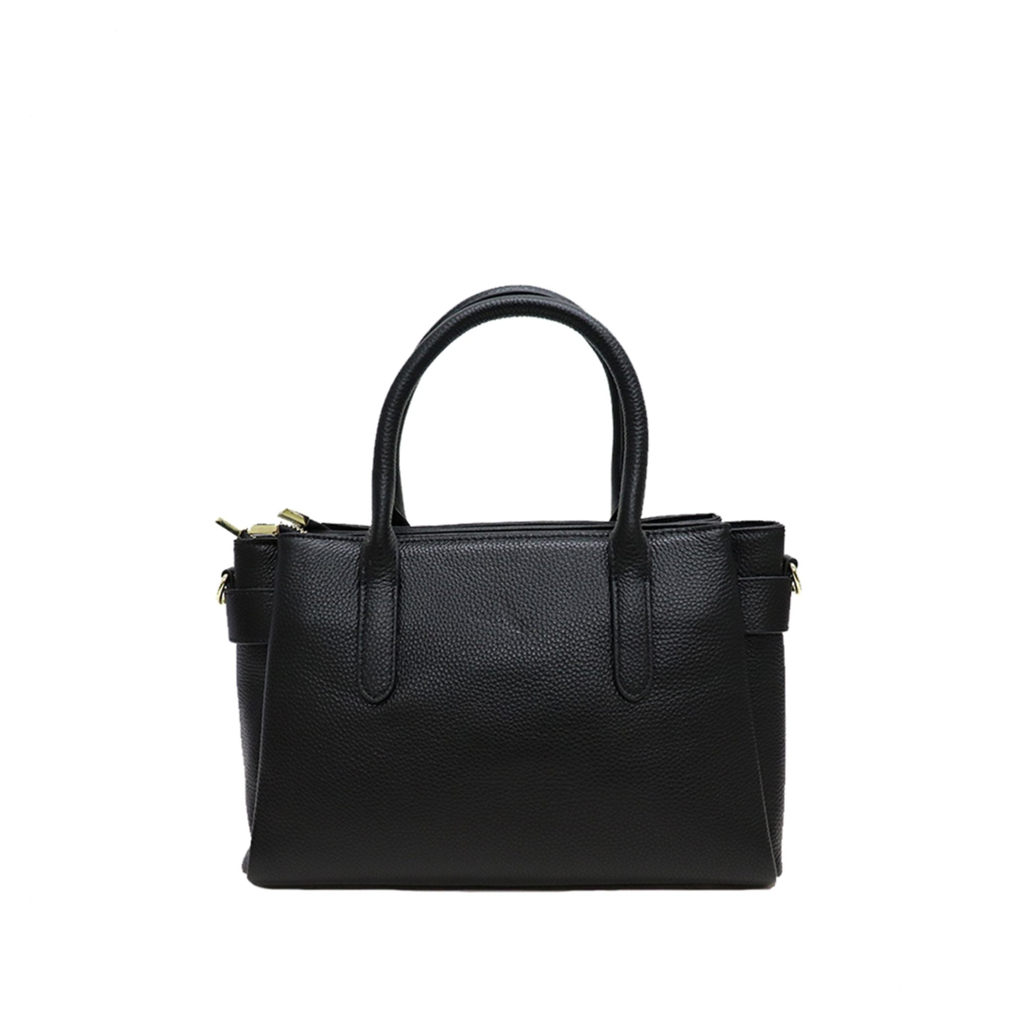 Carlo Rino Women's Leather Satchel Handbag Black - Stylish Crossbody Purse for Work, Travel & Everyday Use