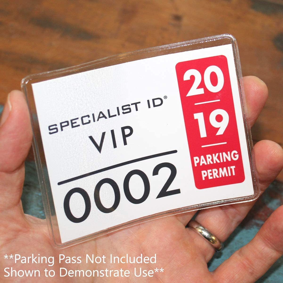 100 Pack Clear Adhesive Parking Permit Holders for Car Windshield - Vinyl Plastic Tag Pouch Protects Parking Placards, Passes, Decals & Stickers (4