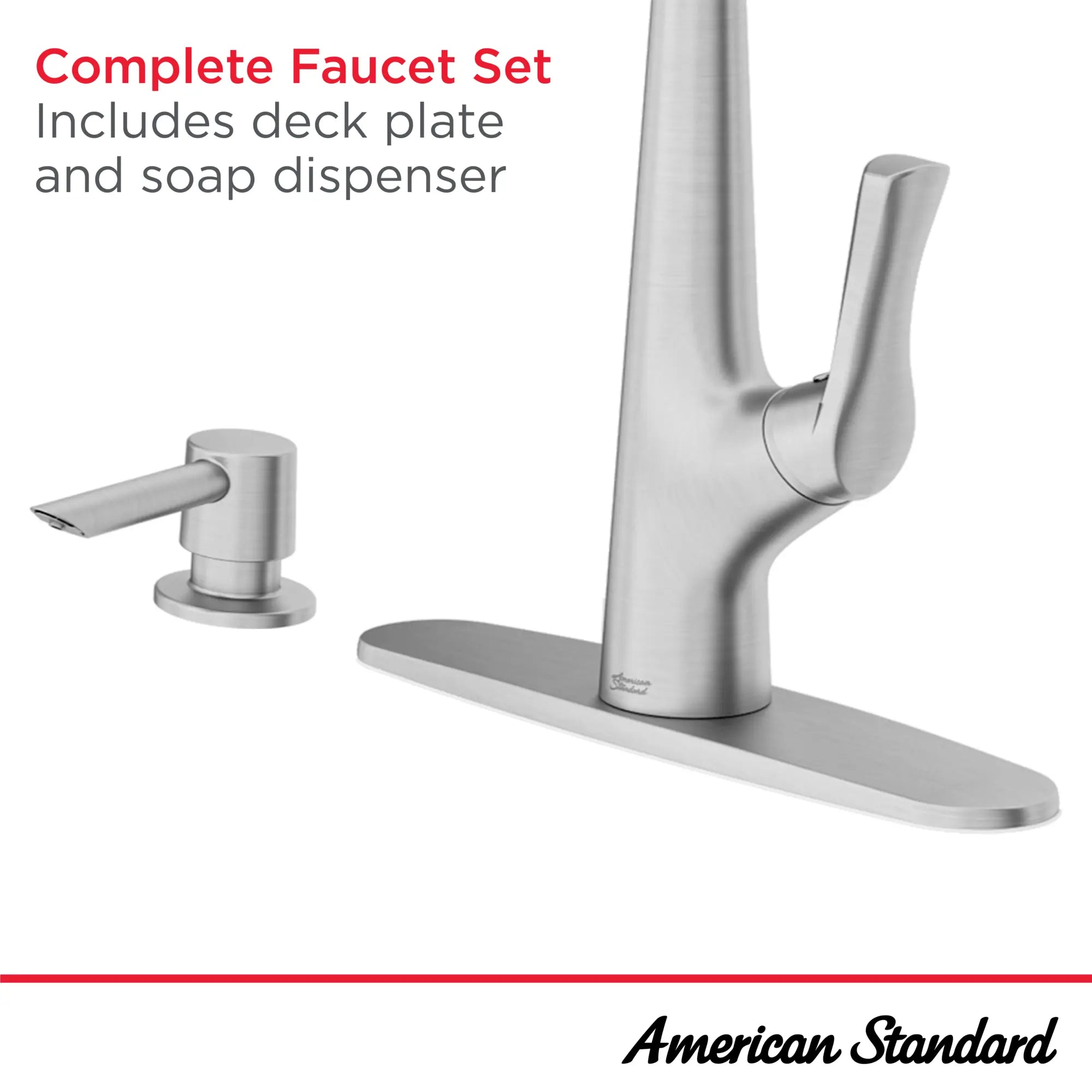 Copley® Pull Down Kitchen Faucet with Soap Dispenser - High Arc Modern Stainless Steel Sink Faucet for Home & Restaurant Use