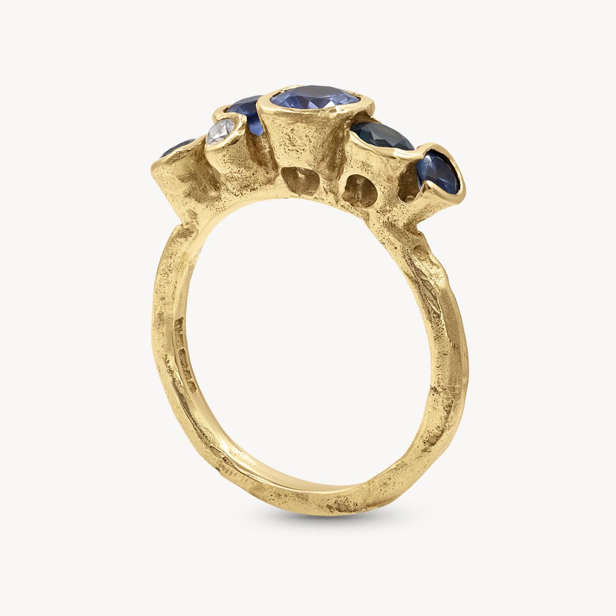 Ocean Sapphires Seaweed Ring - Elegant Sterling Silver Seaweed Design Ring for Women - Perfect for Beach Weddings, Boho Fashion & Everyday Wear