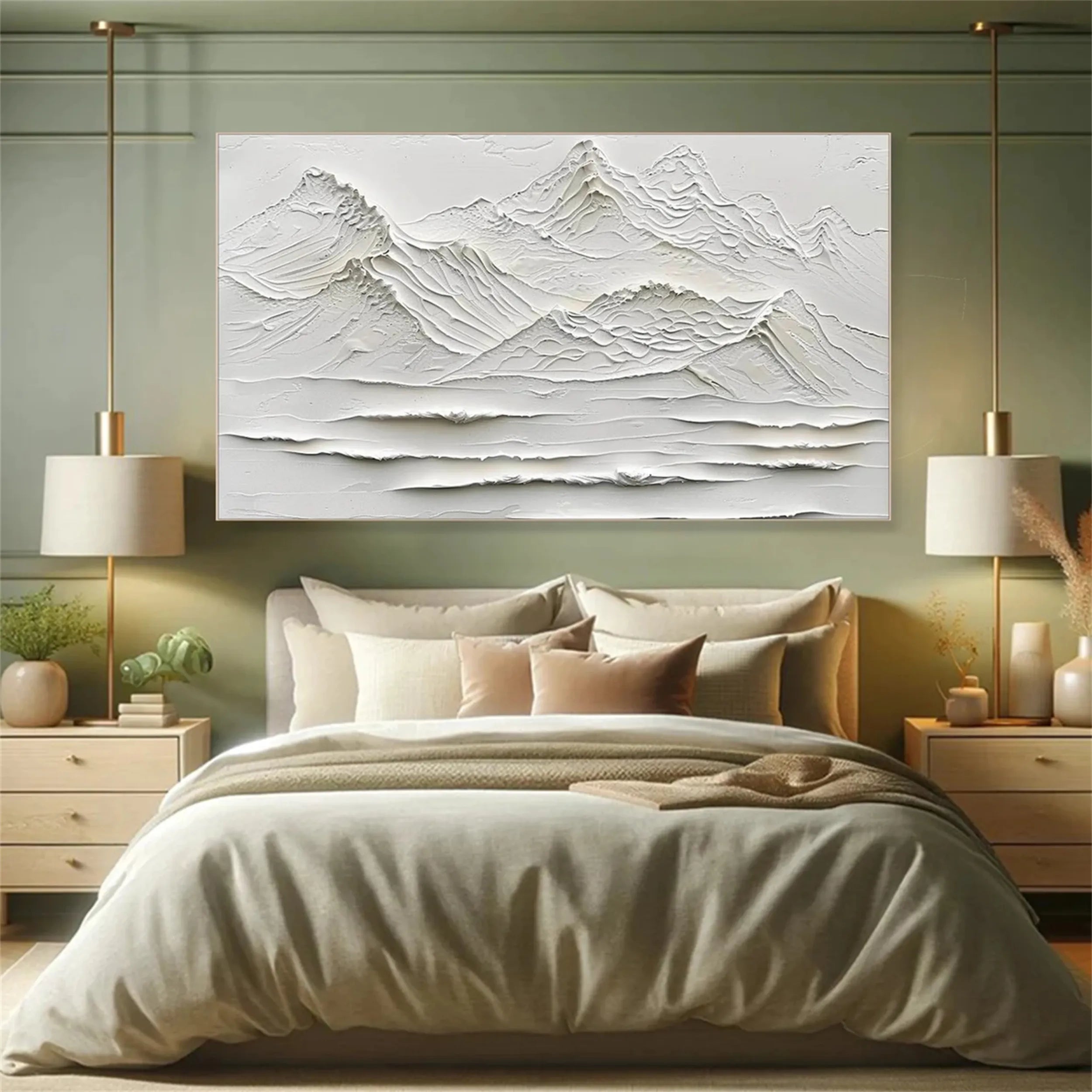 White Minimalist Textured Painting Canvas - Modern Abstract Wall Art for Living Room & Bedroom Decor - Premium Quality Artist Canvas #MM247