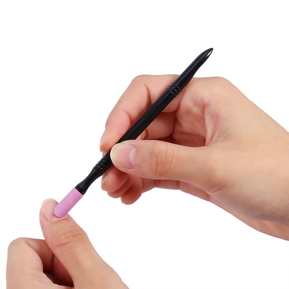 Washable Nail Stick Pen & Cuticle Pusher - Professional Quartz Nail Tool for Salon & Home Use - Perfect for Manicures, Pedicures & DIY Nail Care