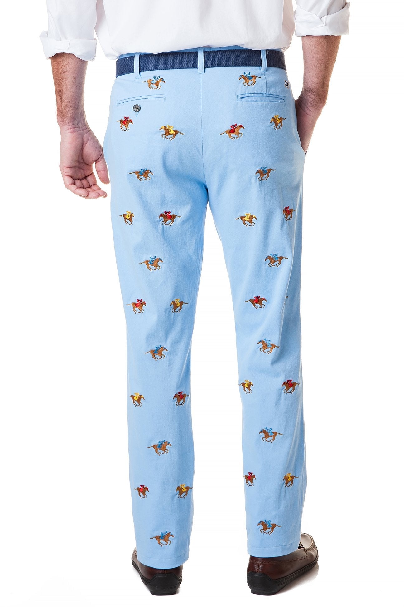 Stretch Twill Harbor Pants with Racing Horses Design - Comfortable Casual Pants for Women | Perfect for Work, Travel & Everyday Wear
