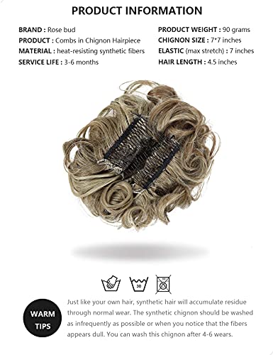 Classic Curly Chignon Hairpiece Bun - Elegant Synthetic Hair Bun for Women | Perfect for Weddings, Prom, Cosplay & Everyday Hairstyles