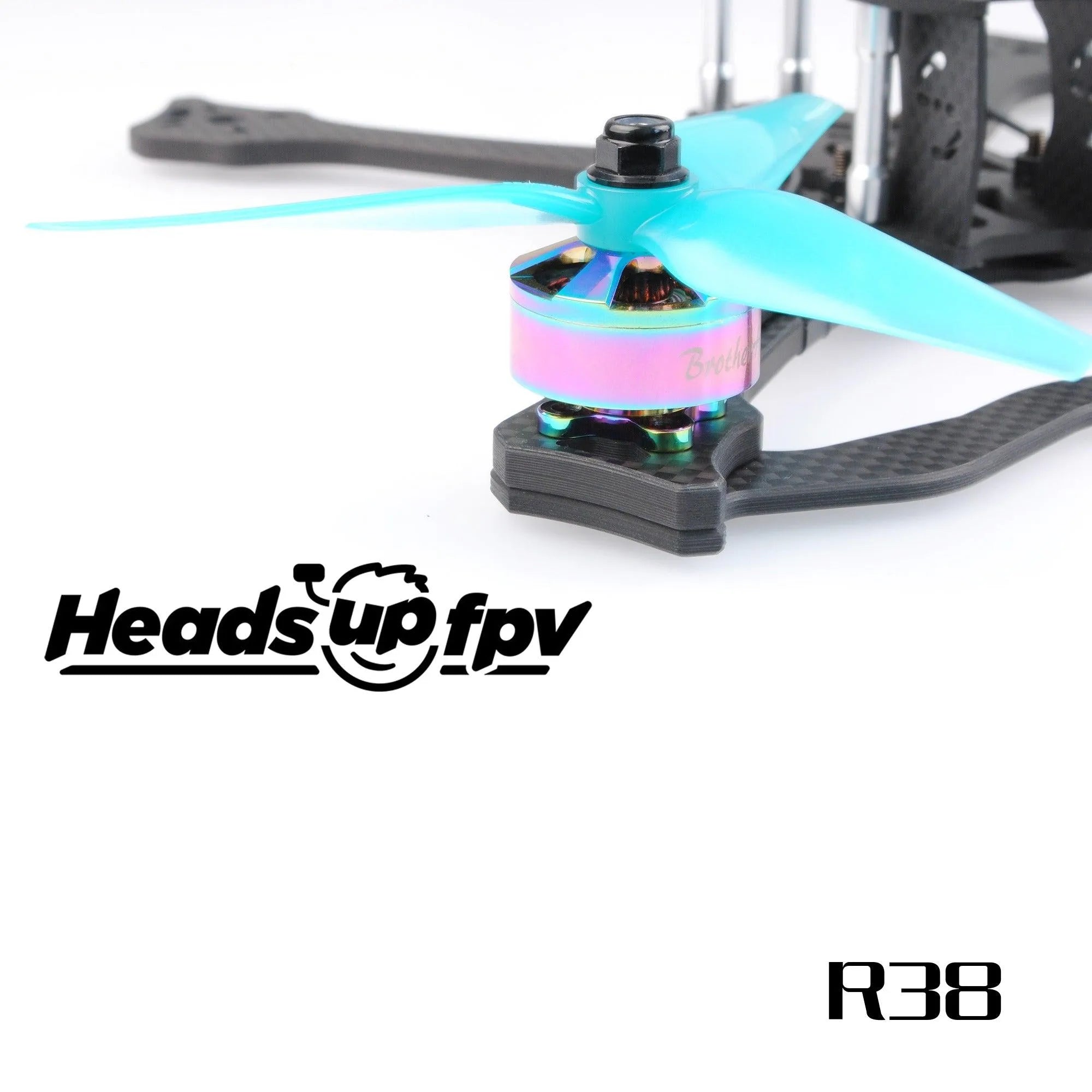 HQProp HEADSUP FPV R38 5.1x3.8x3 Racing Propeller - 8 Pack - High Performance Drone Propellers for FPV Racing and Freestyle Flying - Durable Carbon Fiber Blades for Smooth and Stable Flight