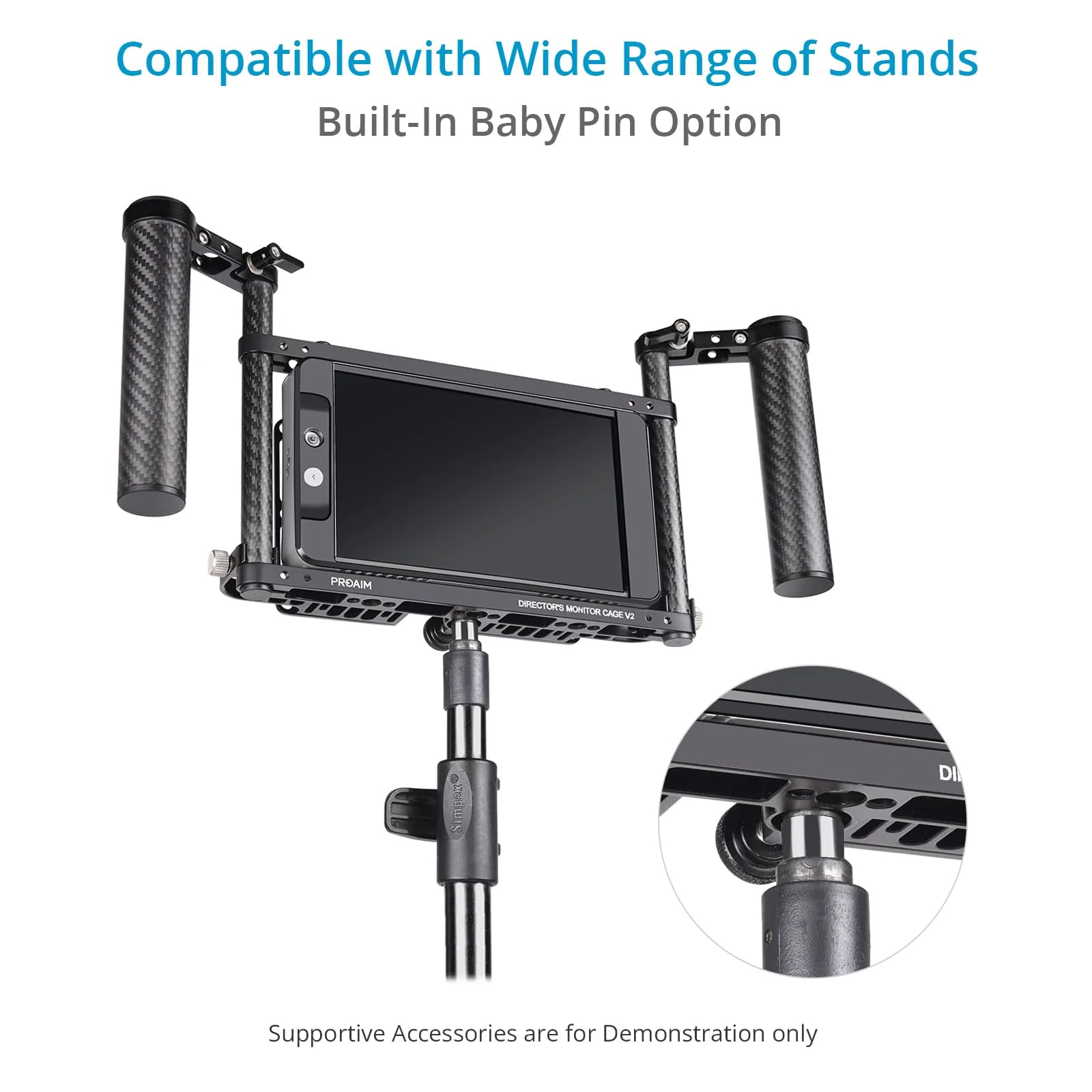 PROAIM Universal 9-Inch Camera Monitor Cage with Dual Handles - Compatible with 9