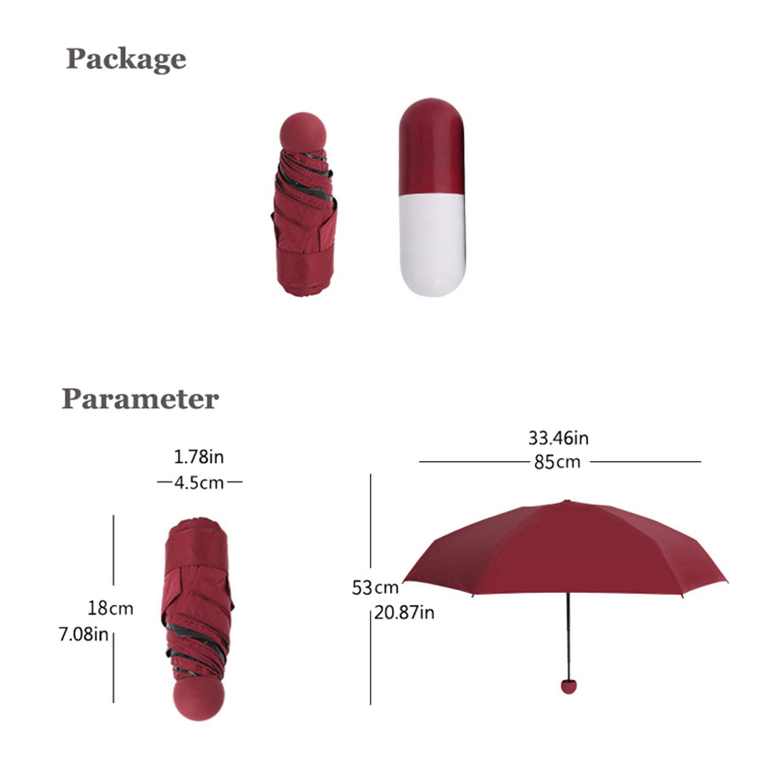 Compact Clear Pocket UV Umbrella - Windproof Folding for Women On-the-Go