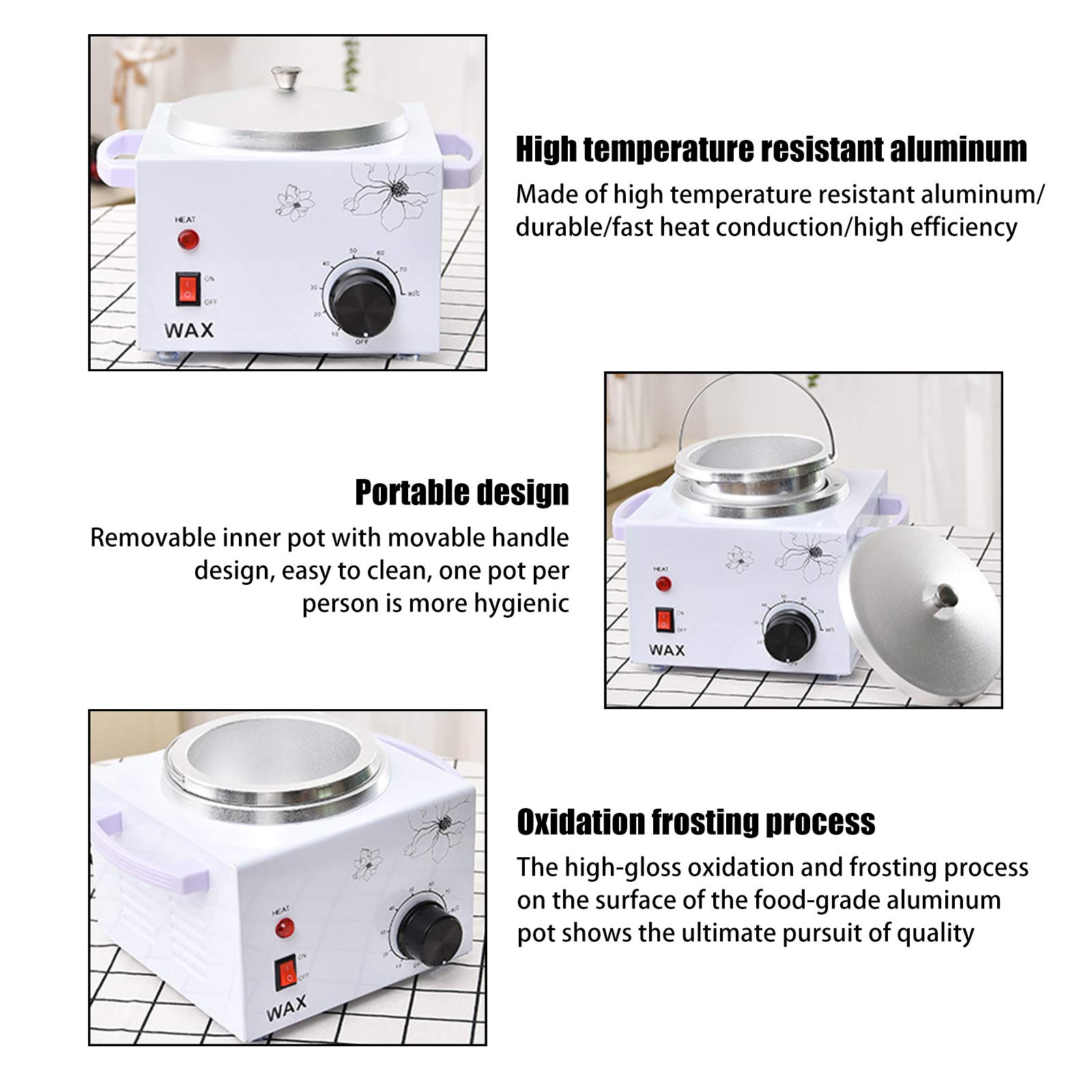 Professional Electric Wax Warmer for Hair Removal - Adjustable Temperature Wax Melt Heater Pot for Salon & Home Use - Ideal for Men & Women Waxing (Legs, Arms, Bikini Line & Facial Hair)