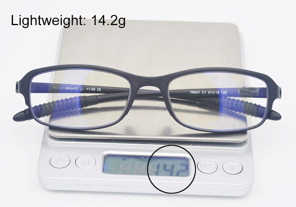 Blue Light Blocking Glasses for Computer & Reading - UV Protection Anti Eyestrain Eyewear for Women & Men - Flexible Lightweight Frames for Office, Gaming & Digital Screen Use