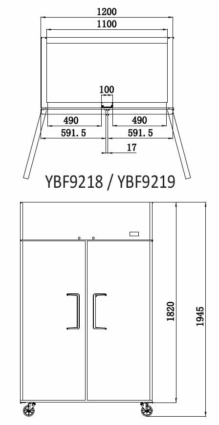 Atosa YBF9219 Commercial Double Door Top Mount Freezer - 21 cu.ft Stainless Steel Restaurant Equipment for Kitchen, Grocery Store & Catering Business