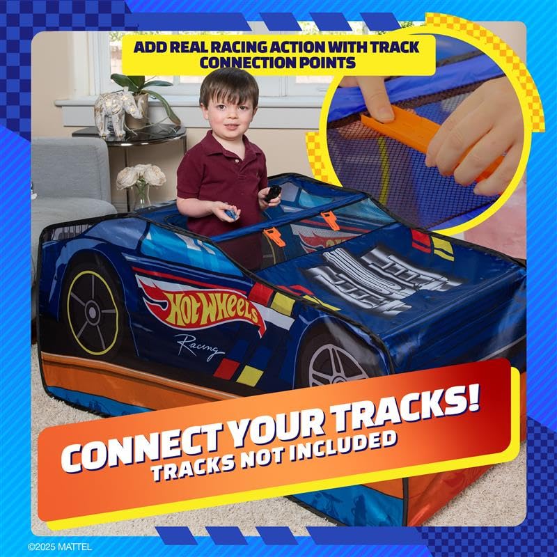 Hot Wheels Pop Up Play Tent for Kids - Foldable Playhouse for Boys & Girls - Indoor & Outdoor Fun for Birthday Parties, Camping, and Backyard Adventures