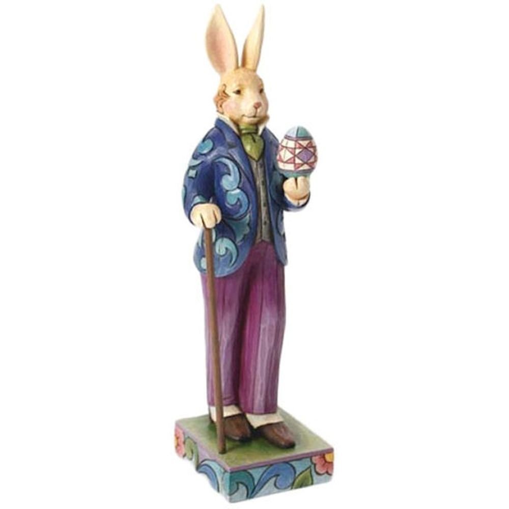 Jim Shore Easter Bunny Figurine - Hand-Painted Collectible Rabbit with Egg - Perfect for Easter Decor, Spring Home Décor, and Gift Giving