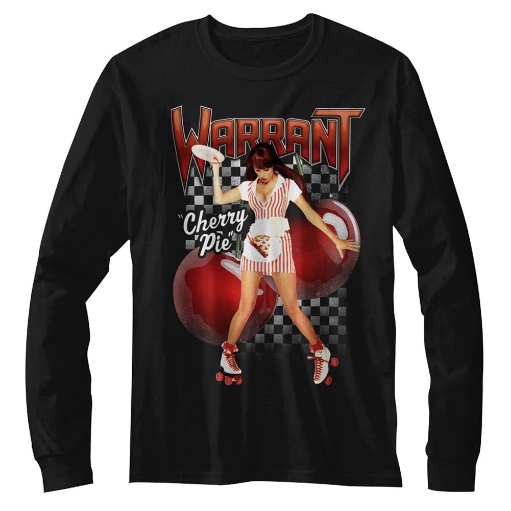 Warrant Cherry Pie Black Long Sleeve T-Shirt for Men - Comfortable Cotton Tee for Casual Wear, Street Style & Everyday Outfits