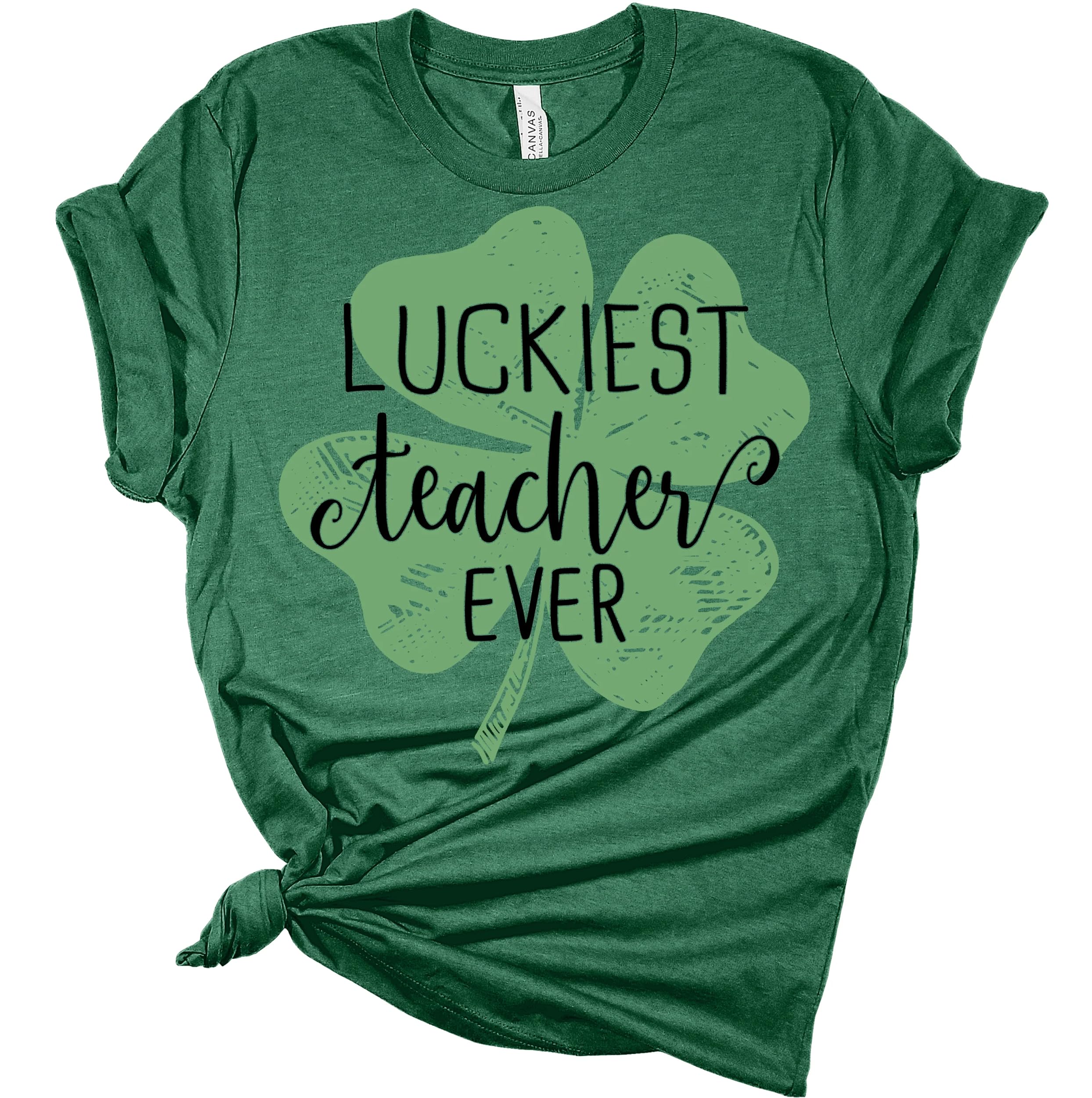 Luckiest Teacher Ever Four Leaf Clover St. Patrick's Day T-Shirt - Perfect Gift for Teachers, School Staff & Educators on St. Patrick's Day