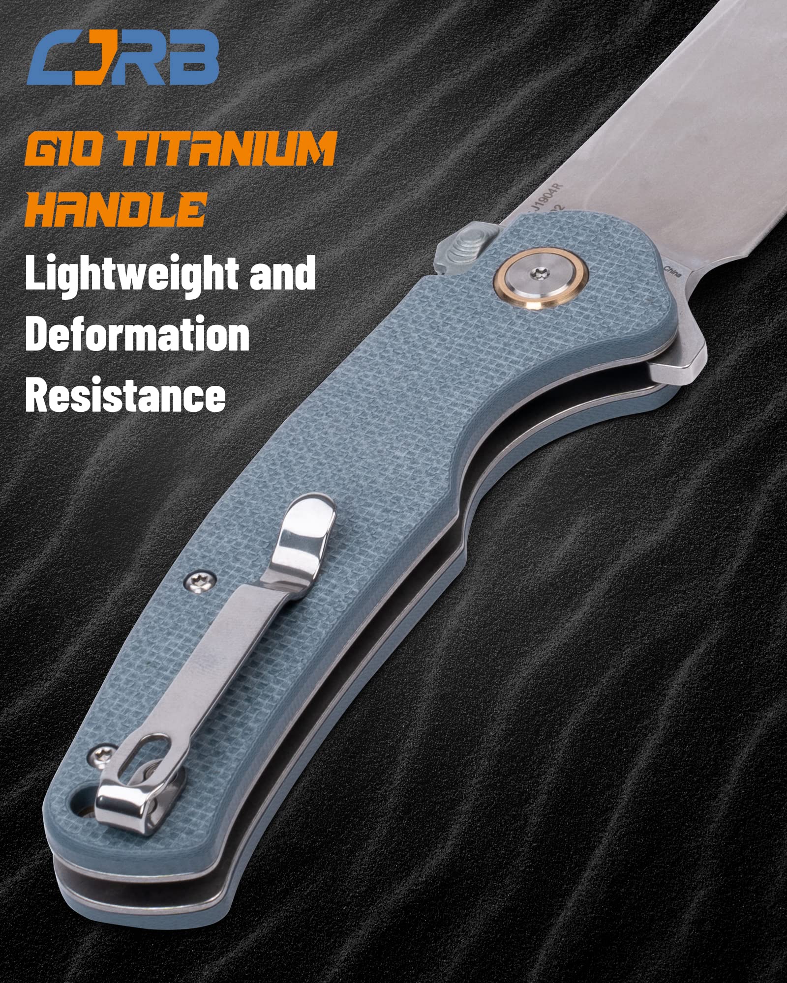 CJRB Crag Folding Knife - Blue & Green EDC Pocket Knife | High-Quality Stainless Steel Blade for Everyday Carry, Outdoor Adventures & Camping