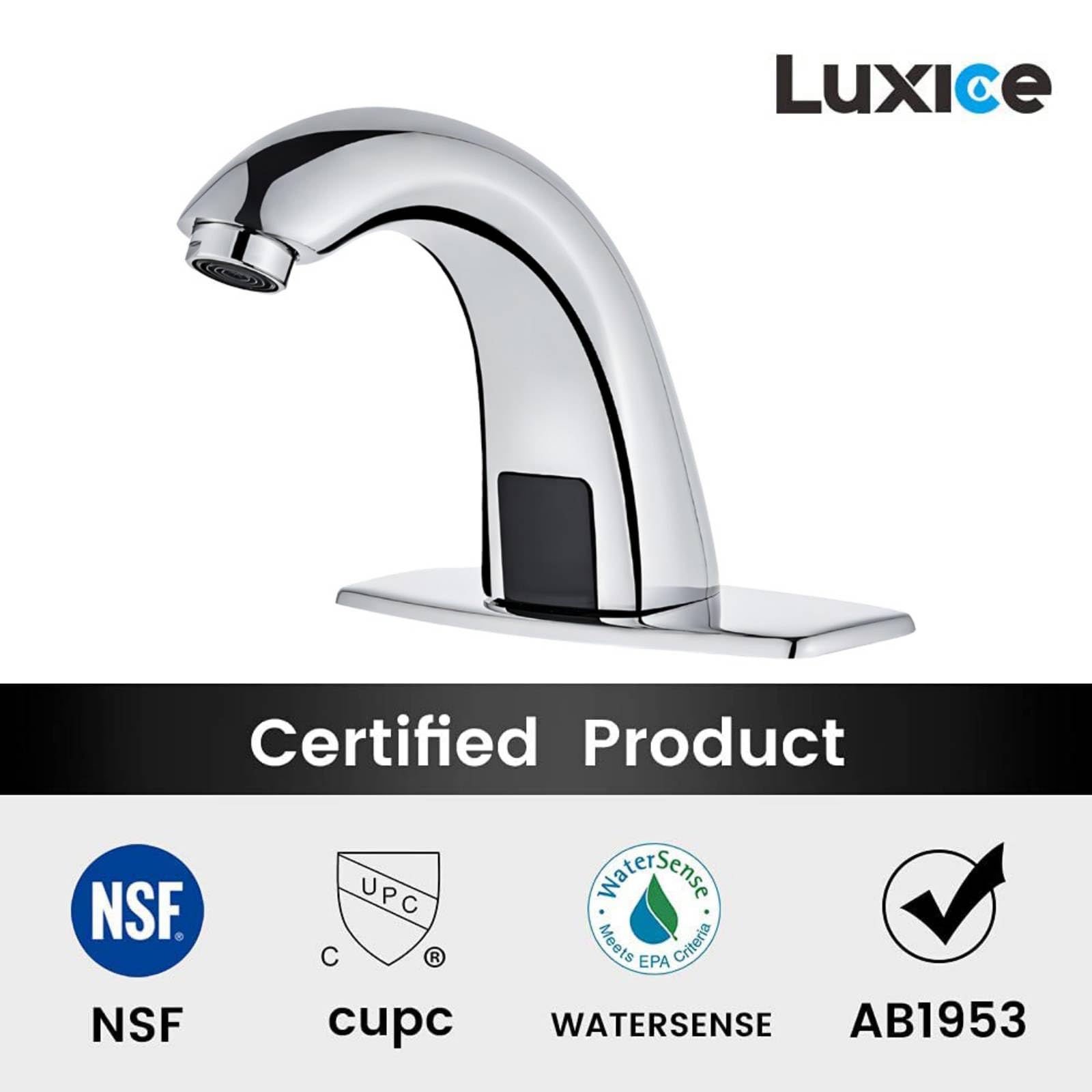 Automatic Touchless Bathroom Sink Faucet with Motion Sensor - Battery Operated Commercial Lavatory Faucet in Chrome Finish - Ideal for Public Restrooms, Kitchens, and High-Traffic Areas