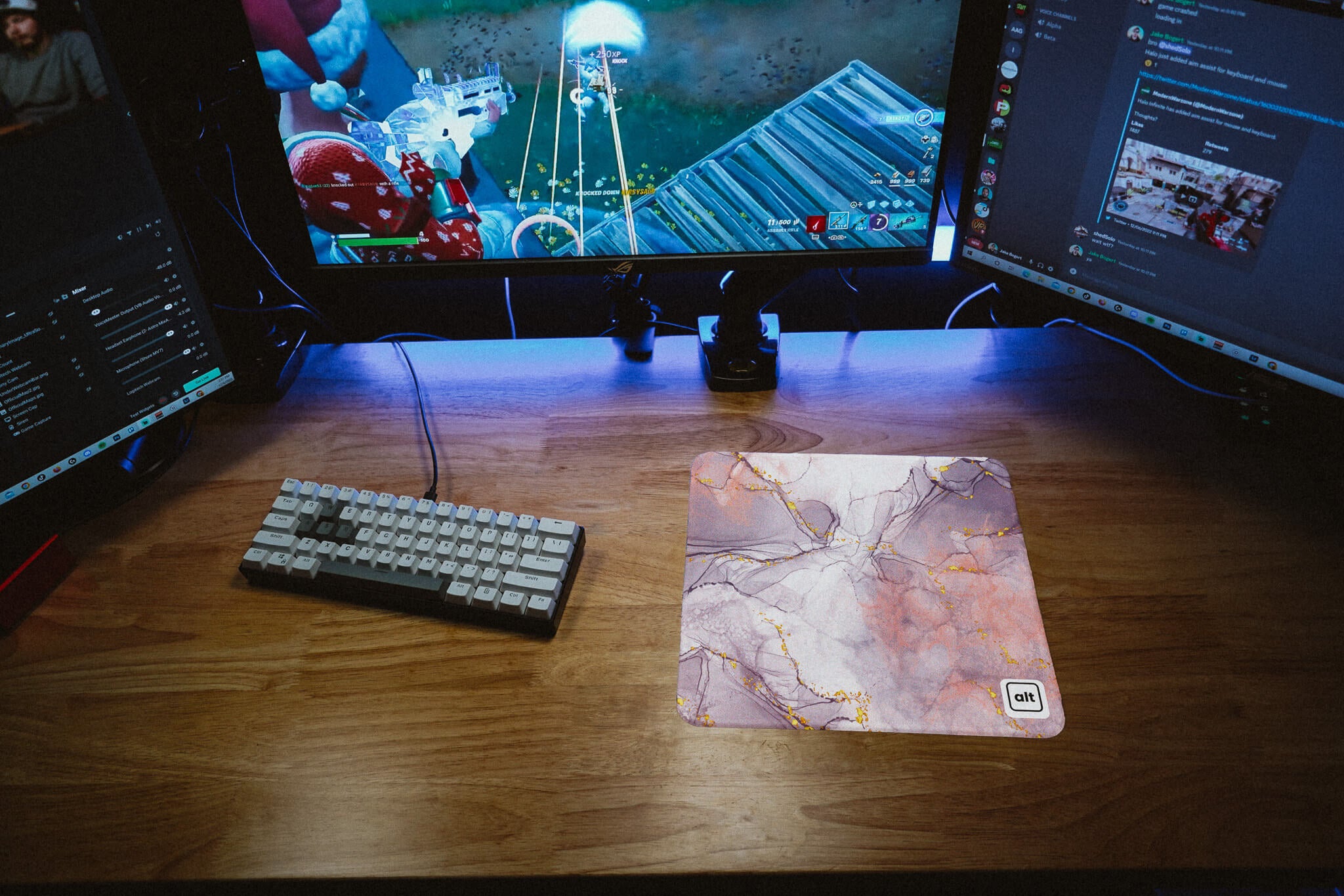 Pink Marble Gaming Mouse Pad - Non-Slip Rubber Base, Smooth Surface for PC & Laptop - Perfect for Office, Gaming & Home Use