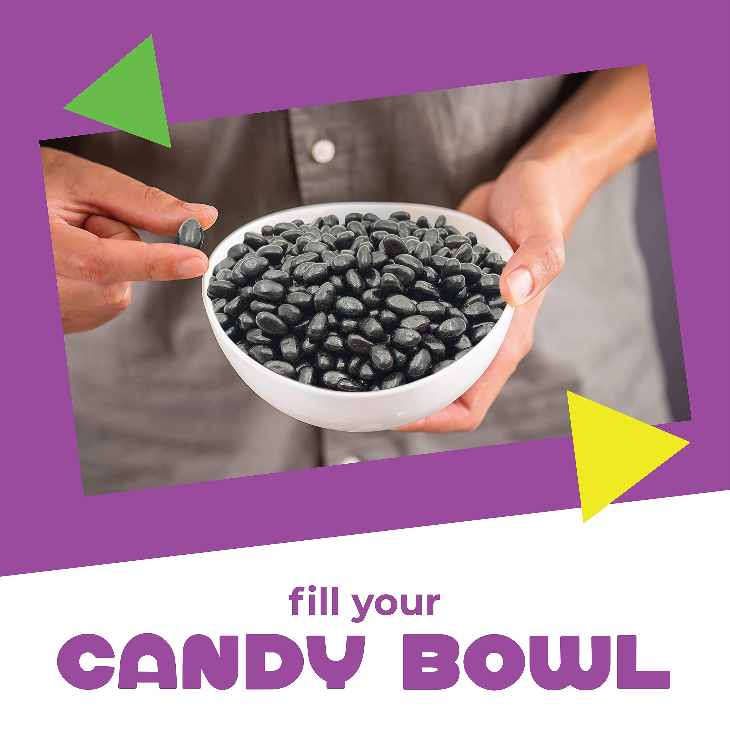 Premium Black Licorice Jelly Beans - 2 Pound Bulk Bag | Classic Old-Fashioned Candy for Halloween, Parties & Movie Nights
