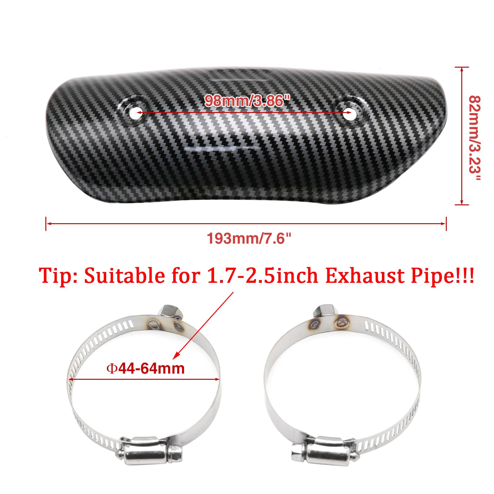 High-Quality Exhaust Heat Shield & Muffler Pipe Cover - Stainless Steel Carbon Fiber Protector Guard for Cars & Trucks - Perfect for Performance Upgrades & Engine Protection
