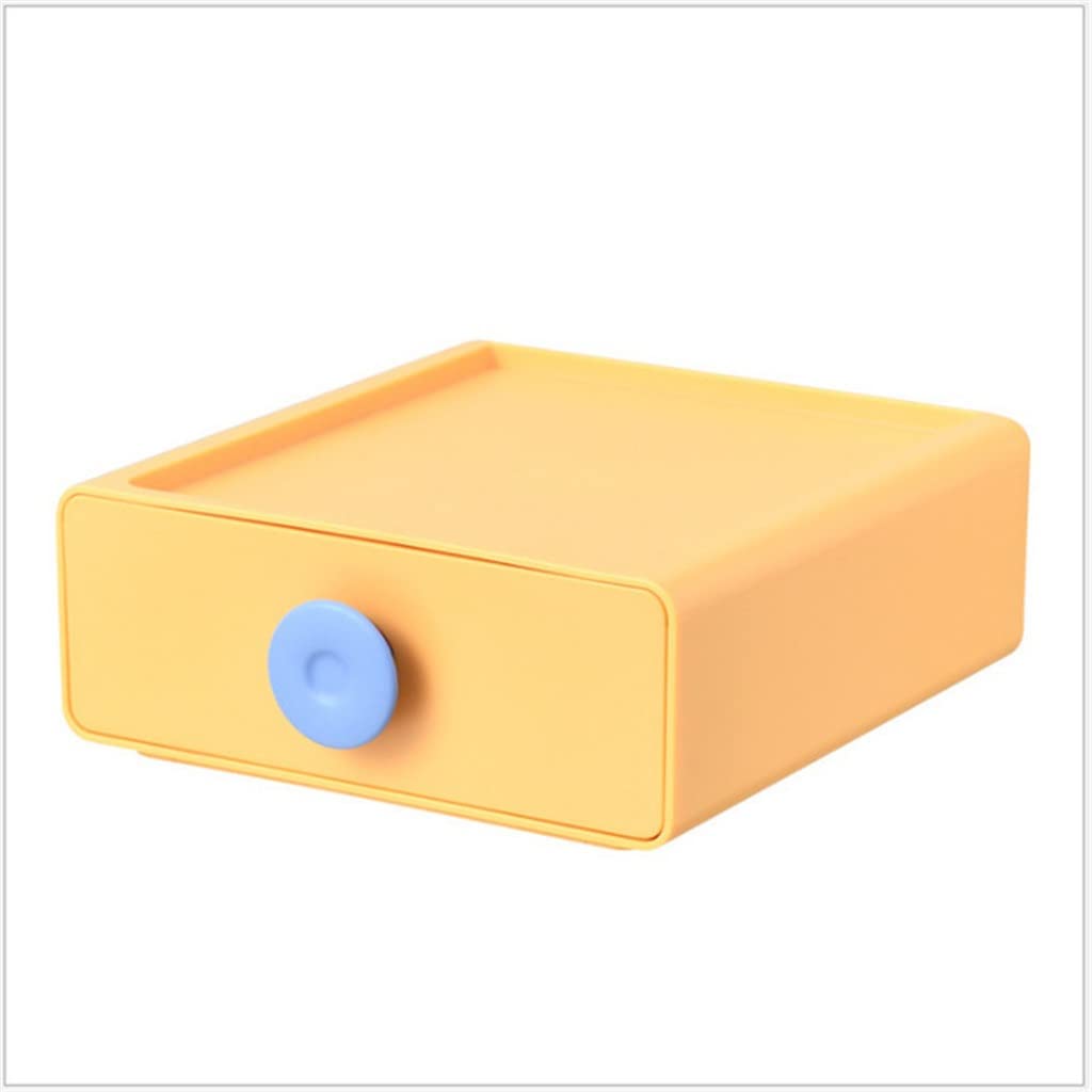 Stackable Desktop Storage Box with Drawers - Organizer for Bedroom, Office & Home - Small Multi-Purpose Storage Cabinet - Perfect for Stationery, Makeup & Accessories (Color: B)