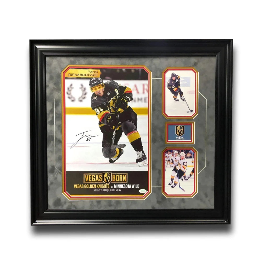 Jonathan Marchessault Autographed 11x17 Photo with JSA COA - Vegas Golden Knights VGK Memorabilia - Perfect for Sports Collectors, Man Cave Decor, and Hockey Fan Gifts
