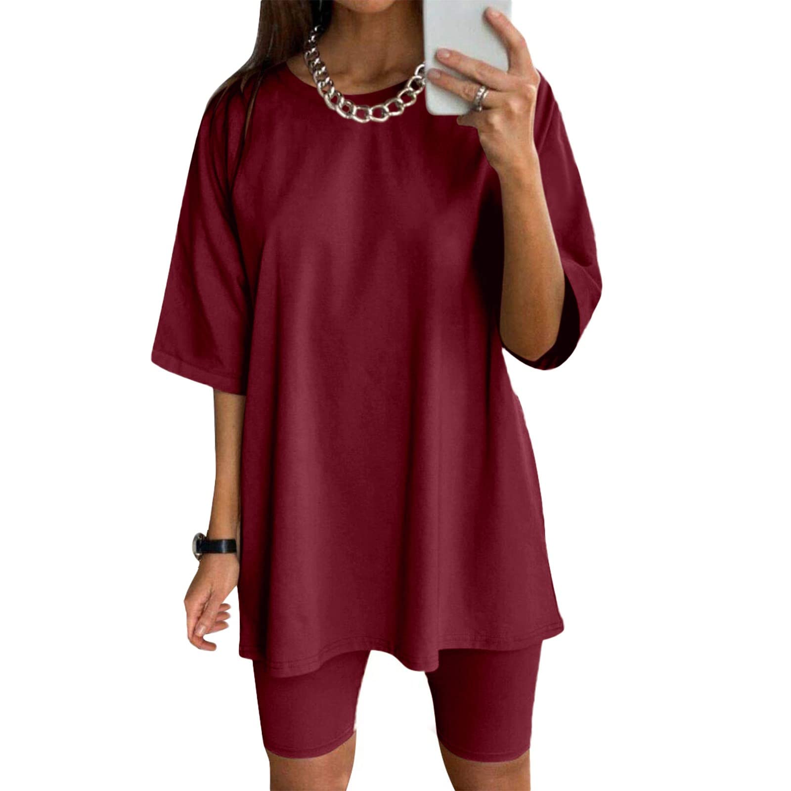 Women's 2-Piece Workout Set - Breathable Running Shorts with Pockets & Moisture-Wicking Short Sleeve Top - Perfect for Gym, Yoga & Outdoor Activities - Ideal Birthday Gift for Active Women