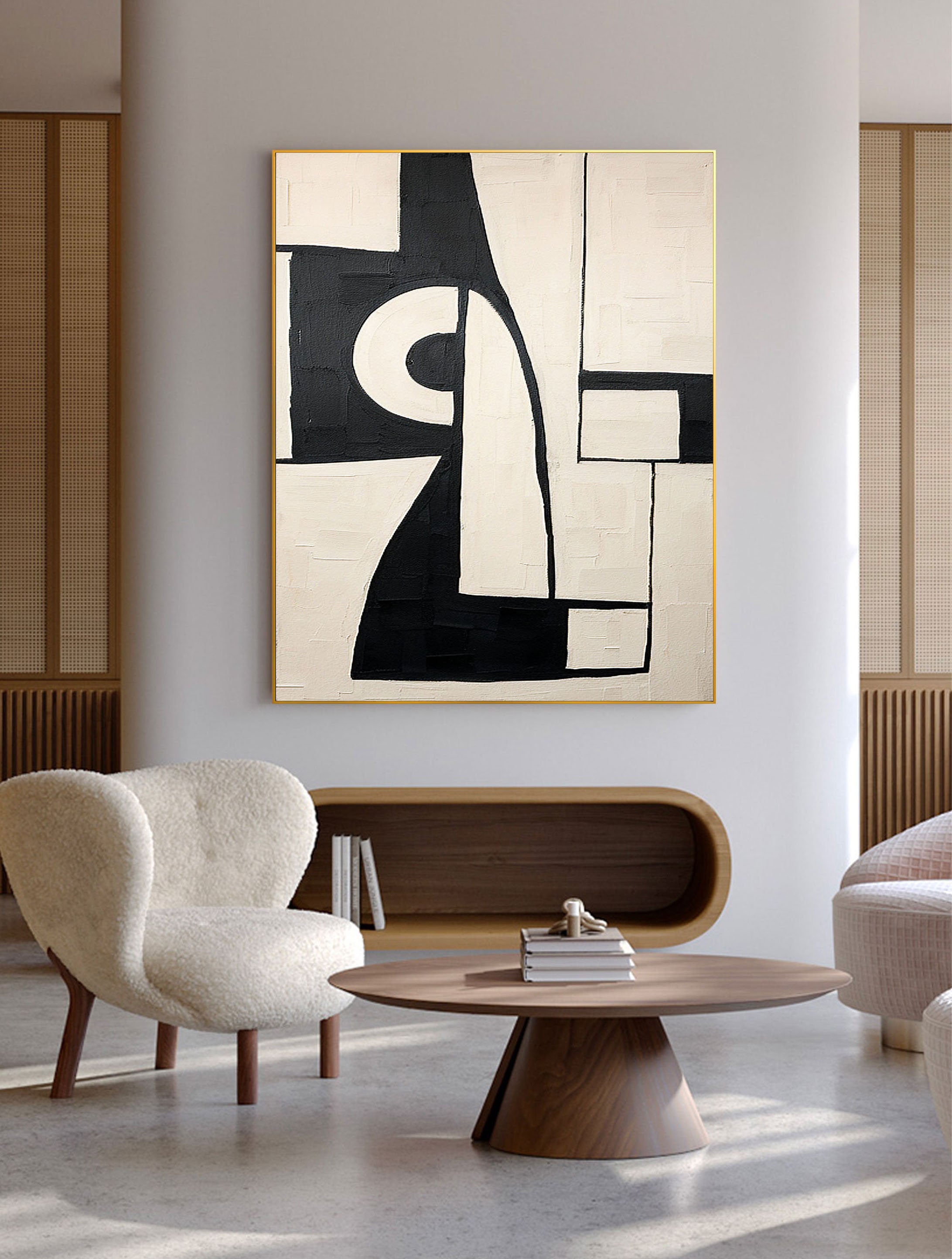 Beige & Brown Abstract Wall Art Print #BB017 - Modern Home Decor for Living Room, Bedroom & Office