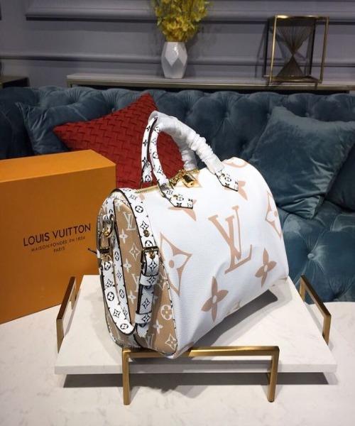 Authentic Louis Vuitton Speedy Bandouliere 30 Monogram Giant White Handbag - Luxury Crossbody Bag for Women, Perfect for Travel, Work & Everyday Use