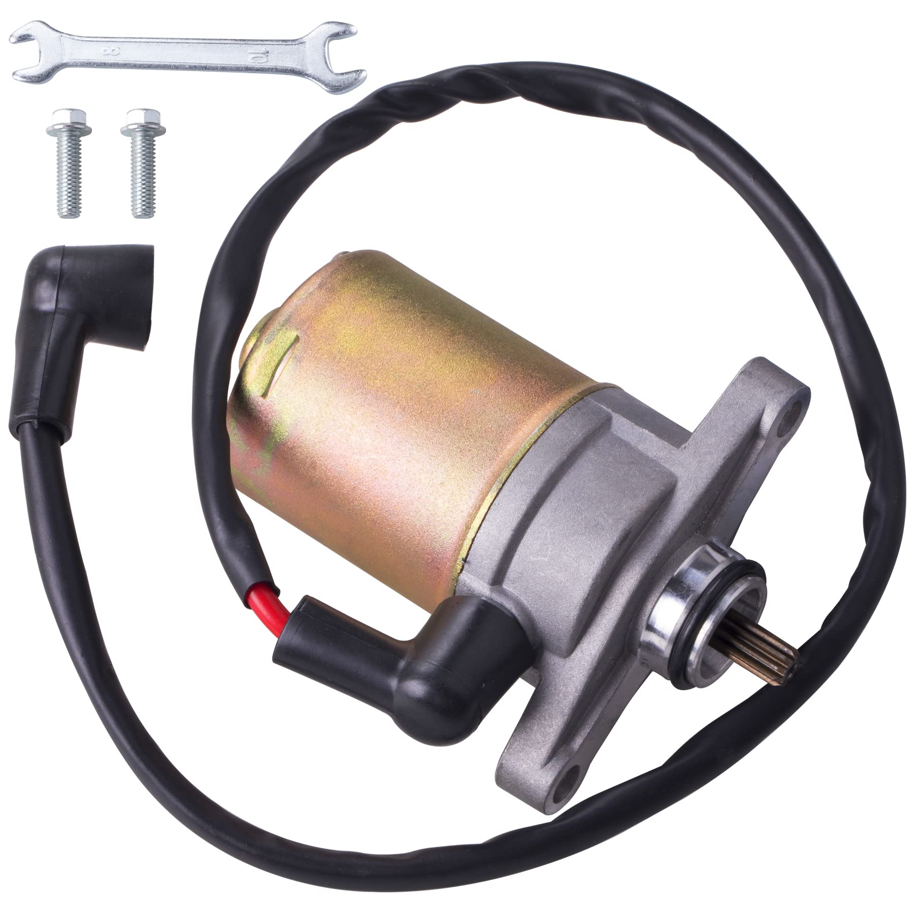 JINGKE 10 Teeth Starter Motor for GY6 49cc 50cc Scooter - Compatible with 139QMB Moped, ATV, Go Karts, TAOTAO, SUNL, ROKETA, Tank, Baja - Perfect for Scooter Repair & Engine Replacement