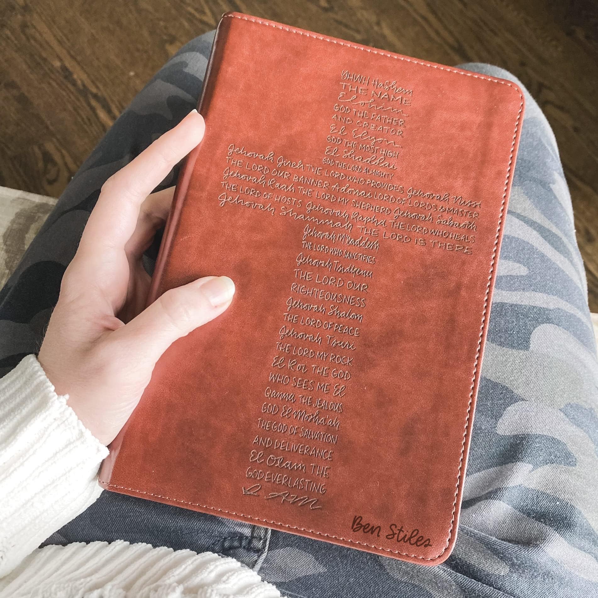 Hand Lettered & Laser Engraved ESV Student Study Bible - Personalized Brown Leather Bible with Custom Name Engraving | Perfect Gift for Graduation, Baptism & Bible Study