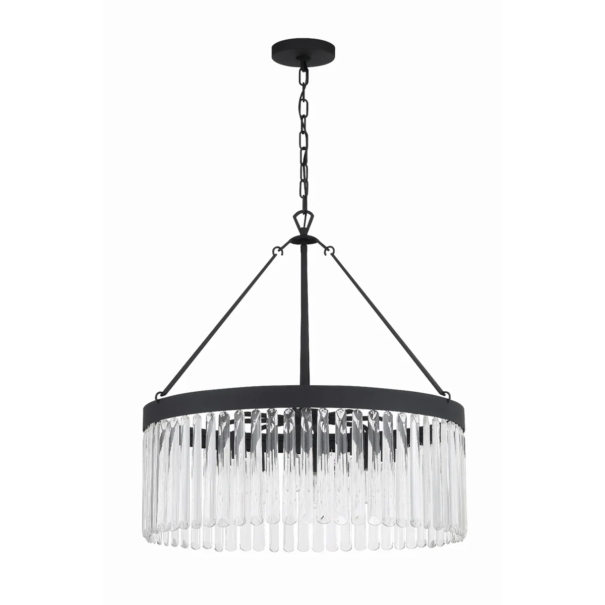Emilie Crystal Waterfall Round Chandelier - Elegant Ceiling Light Fixture for Dining Room, Bedroom & Living Room Decor
