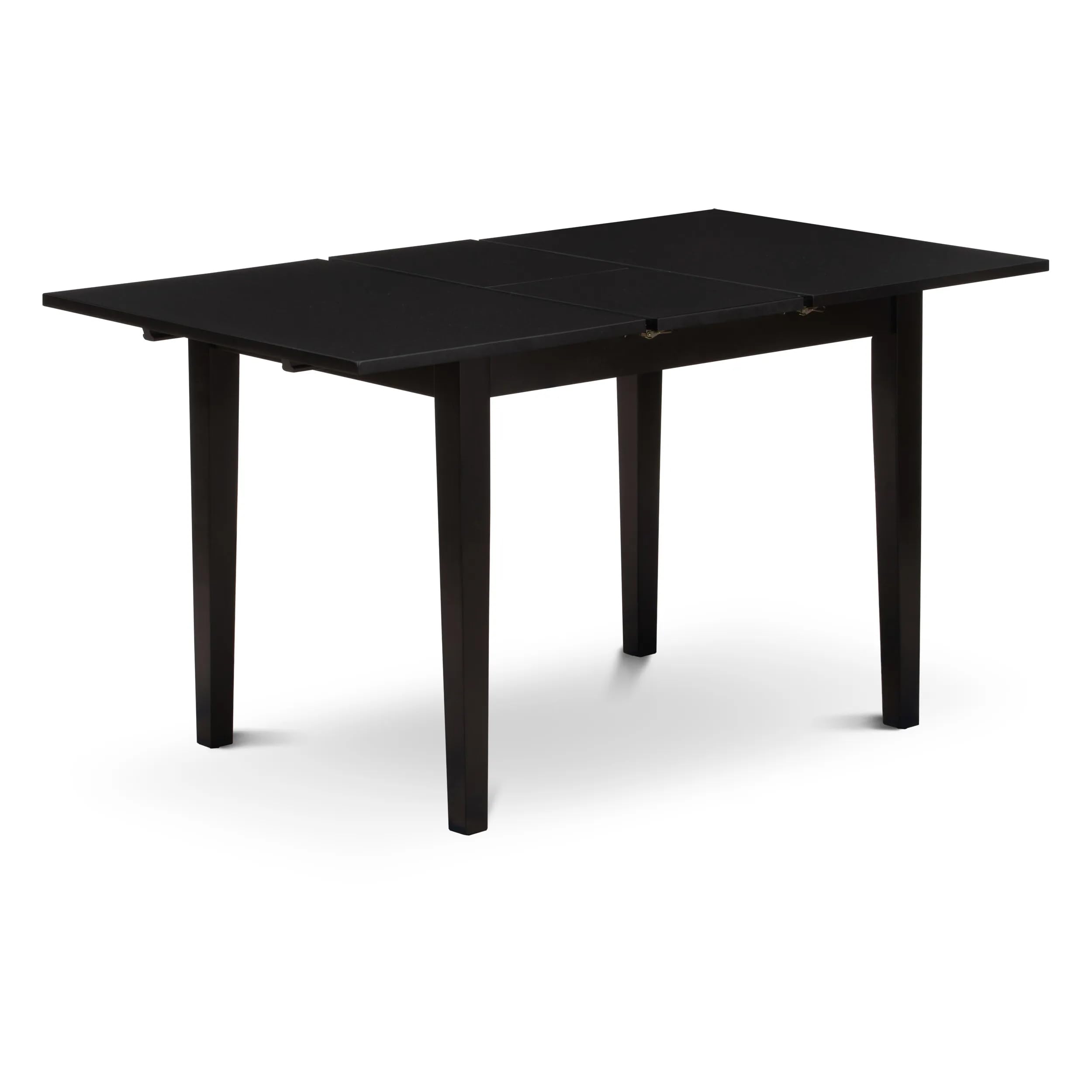 East West Furniture 3 Piece Dining Room Table Set - Rectangle Kitchen Table with Butterfly Leaf & 2 Cream Linen Fabric Parson Chairs, 32x54 Inch, Black - Perfect for Small Spaces, Breakfast Nooks & Cozy Family Meals