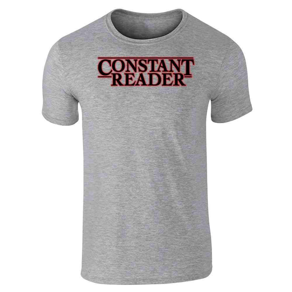 Pop Threads Constant Reader Horror Retro Graphic T-Shirt for Men - Vintage Horror Book Lover Tee - Perfect for Halloween, Cosplay & Casual Wear