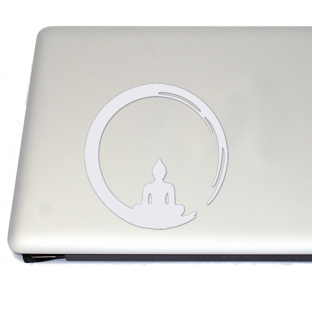 Buddha Brushstroke Vinyl Decal for Cosplay & Fan Gear - White | Perfect for Laptops, Cars, Windows & DIY Projects