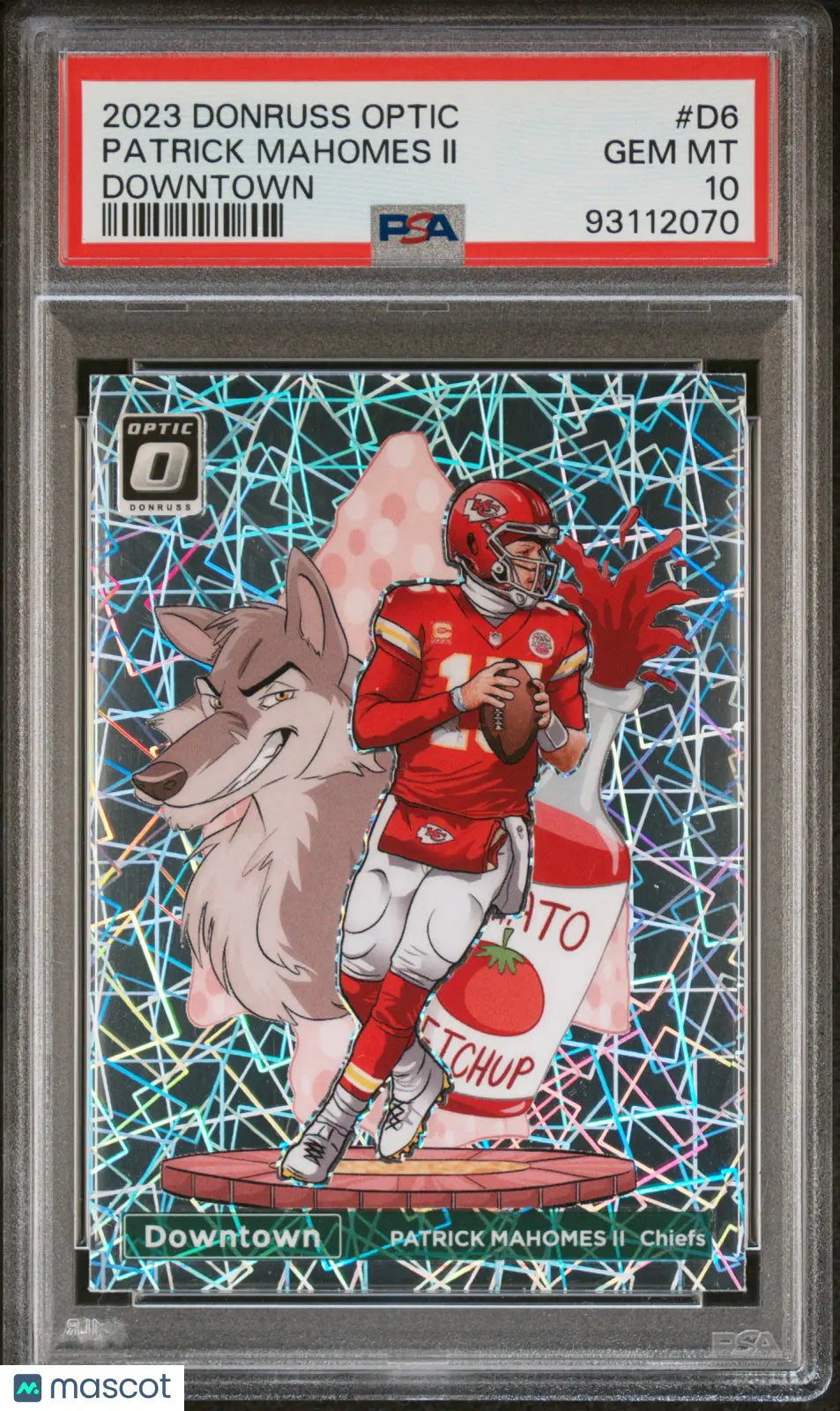 2023 Panini Donruss Optic Downtown Patrick Mahomes II #D6 PSA 10 Gem Mint Football Trading Card - Perfect for Collectors, Investors & Sports Memorabilia Displays