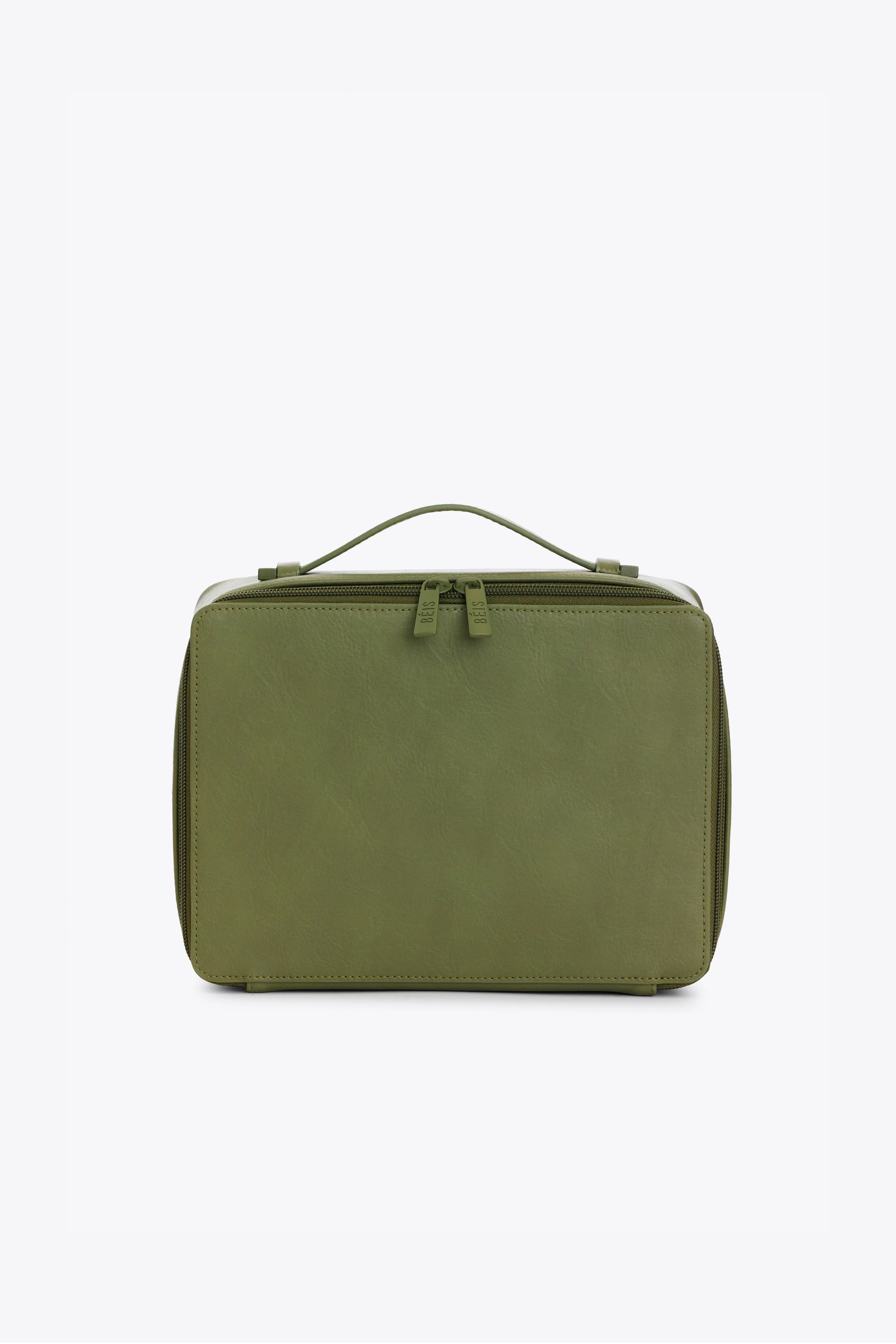 Premium Olive Green Cosmetic Makeup Travel Case - Waterproof & Durable Organizer for Brushes, Lipsticks, and Skincare Essentials | Perfect for Travel, Home Storage & On-the-Go Touch Ups