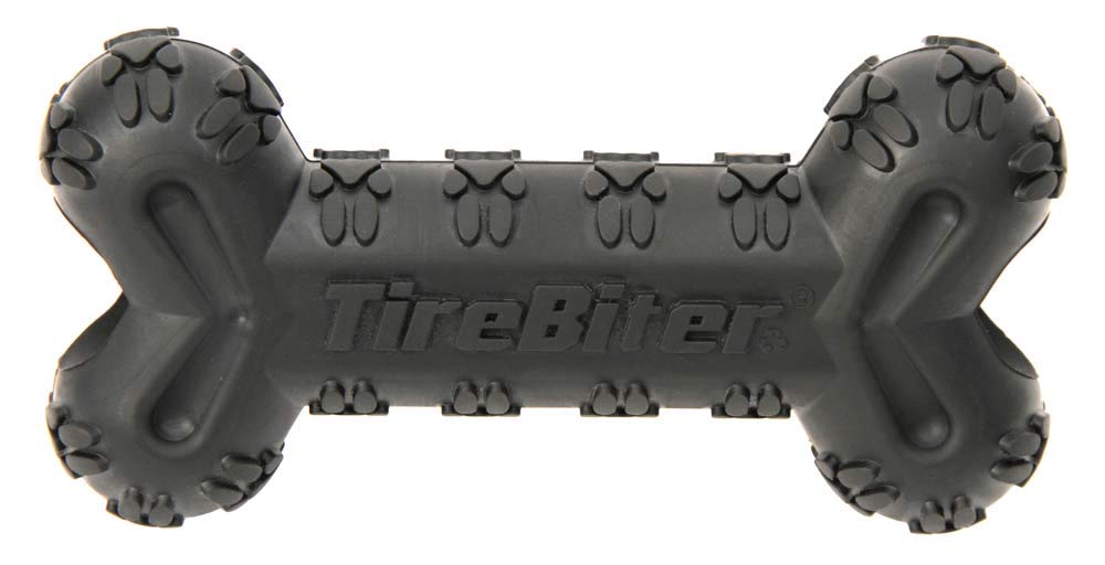 Mammoth TireBiterII Bone with Treat Station – Durable Natural Rubber Dog Chew Toy for Aggressive Chewers – Interactive Long-Lasting Chew Bone for Large Dogs (7.25