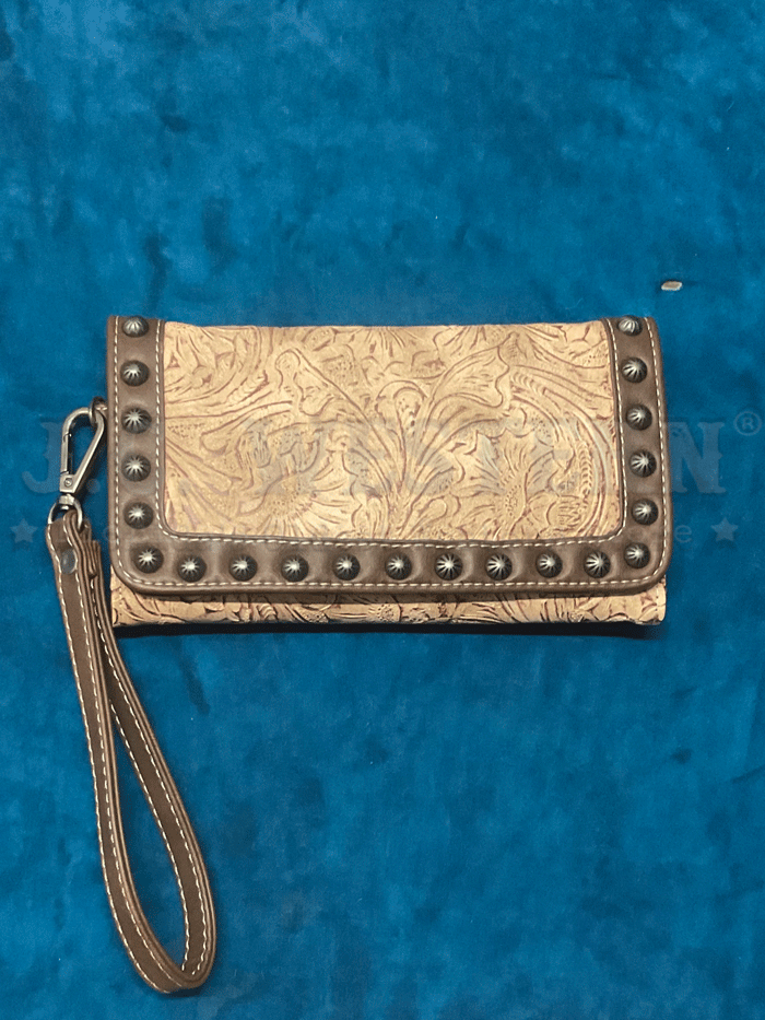 Nocona Women's Lydia Clutch Wallet - Genuine Leather Crossbody Purse with RFID Protection for Everyday Use, Travel & Night Out | Tan N7511241