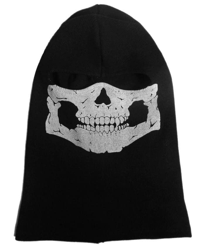 Call of Duty Ghost Mask Balaclava - Skull Face Cover for Men, Windproof Ski Headwear & Motorcycle Helmet Liner (Black) - Perfect for Winter Sports, Outdoor Adventures & Cosplay