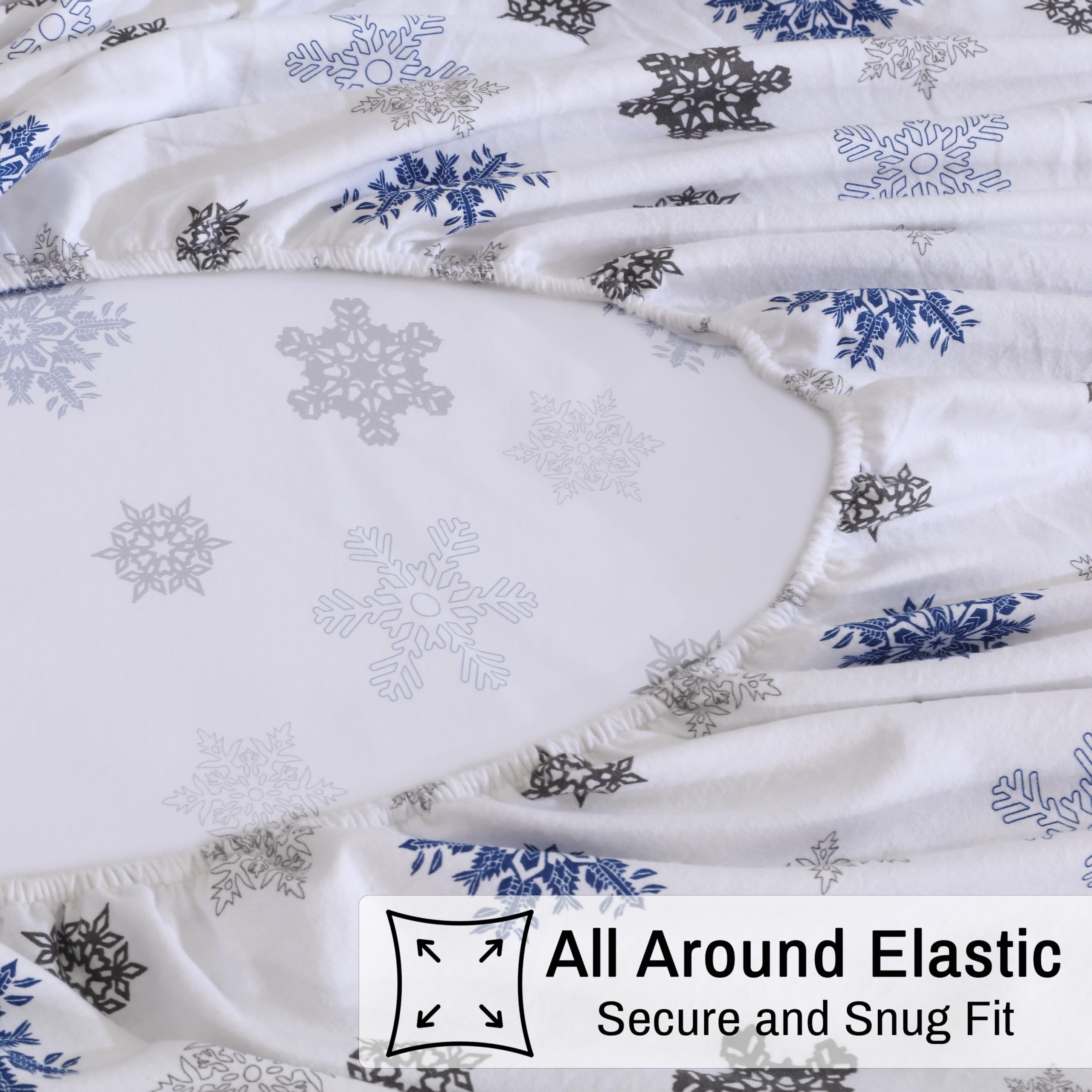 ZOYER King Size Flannel Sheet Set - Ultra Soft & Cozy 100% Cotton Deep Pocket Bedding, Fitted for 16