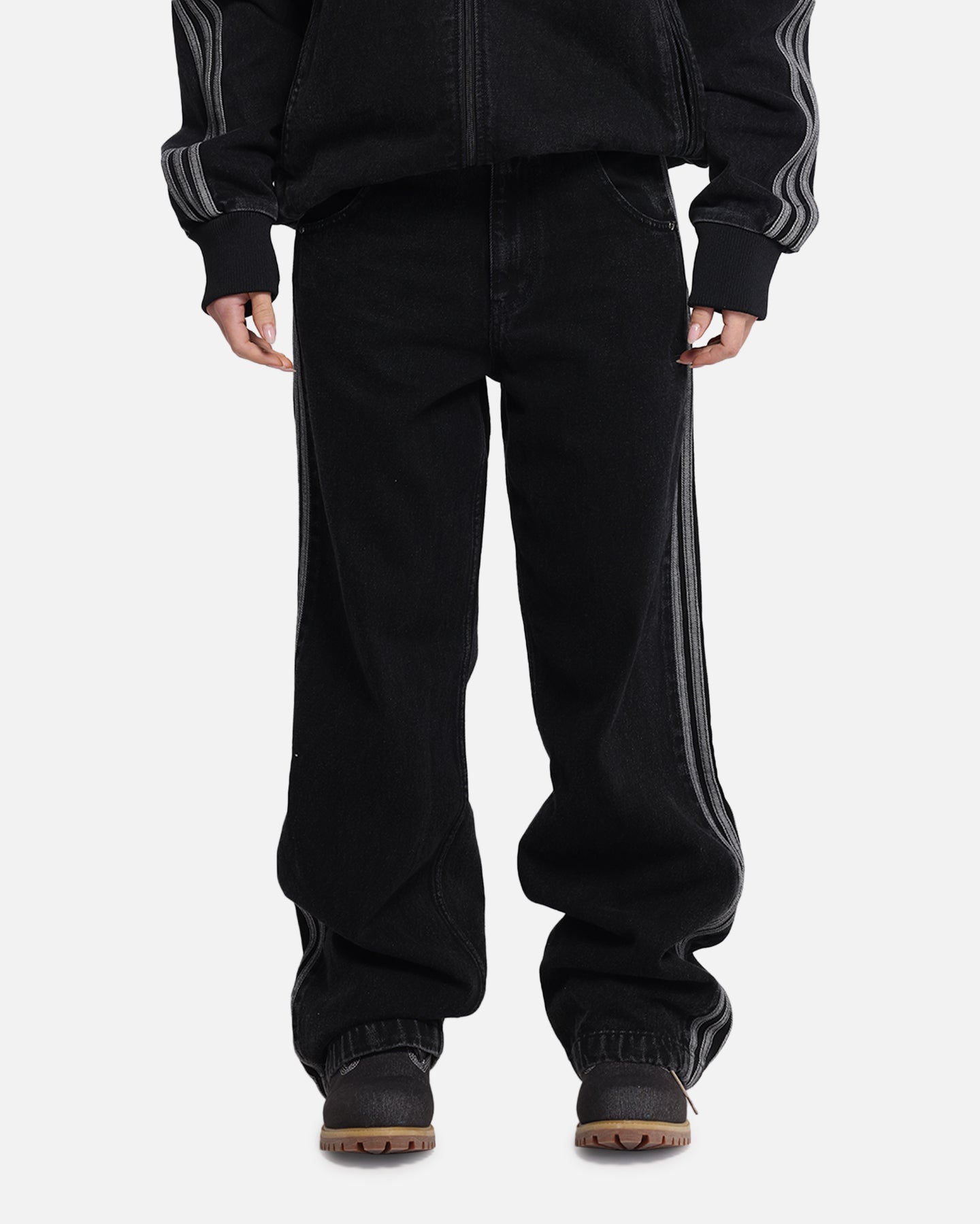 Adidas Adicolor Denim Firebird Track Pants for Men - Classic Black Joggers for Casual Wear & Street Style Fashion