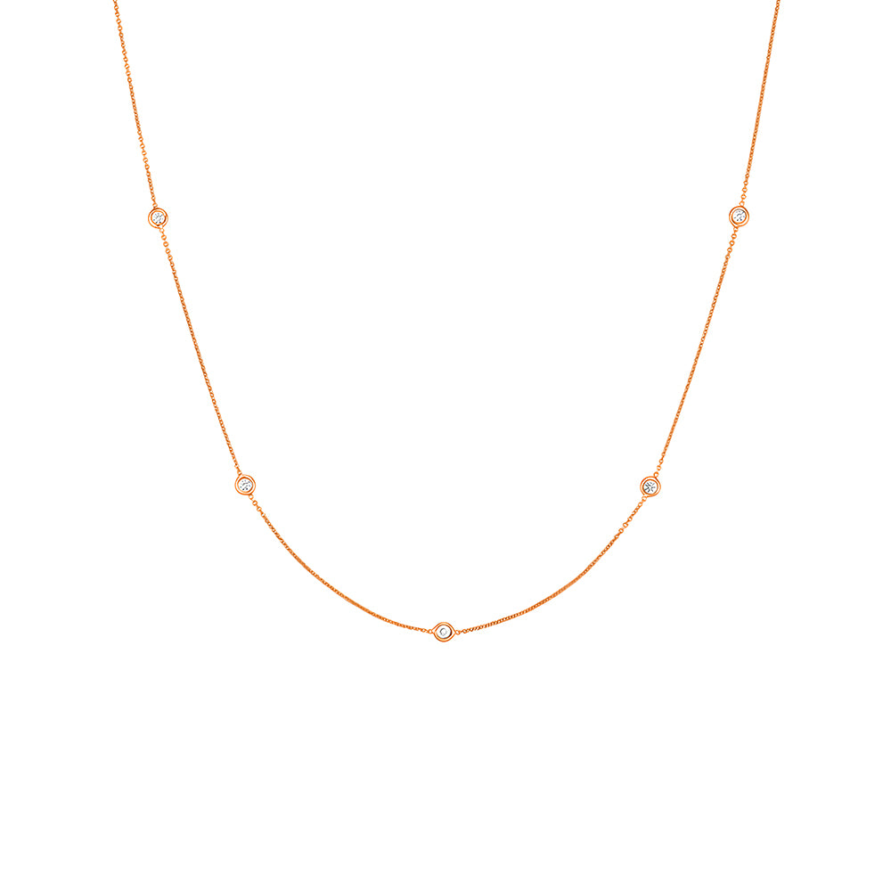 Elegant Bezel Set Beaded Chain Necklace for Women - Perfect for Weddings, Parties & Everyday Wear